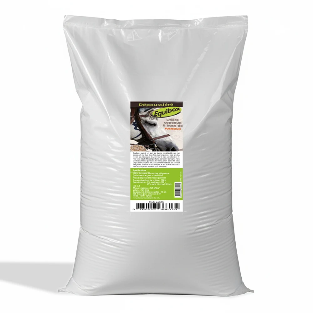 Litière Dépoussiérée de Roseau pour Chevaux – Equibox® (Sac de 125L)