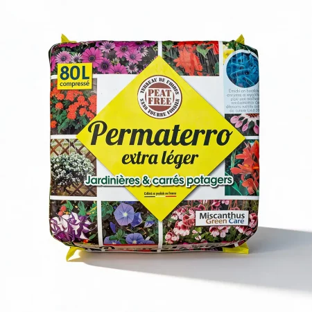 Terreau Universel de Fibre de Roseaux et Coco pour Jardinières et Carrés Potagers - Permaterro Extra Léger (Sac de 80L)