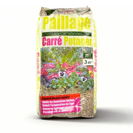 Paille Défibrée de Roseau pour Jardin - Paillage Carré Potager® (Sac de 20L)
