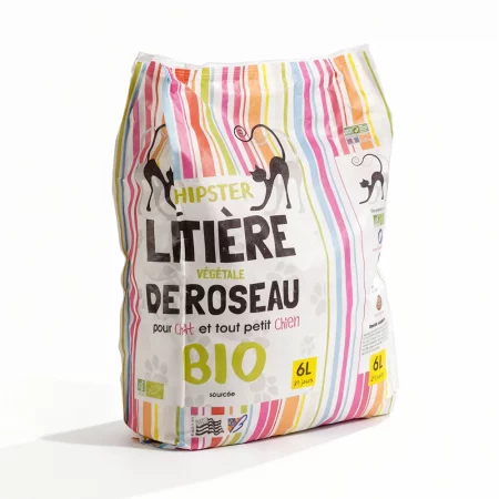 Litière Végétale de Roseau pour Chat - Hipster® (Sac de 6L)